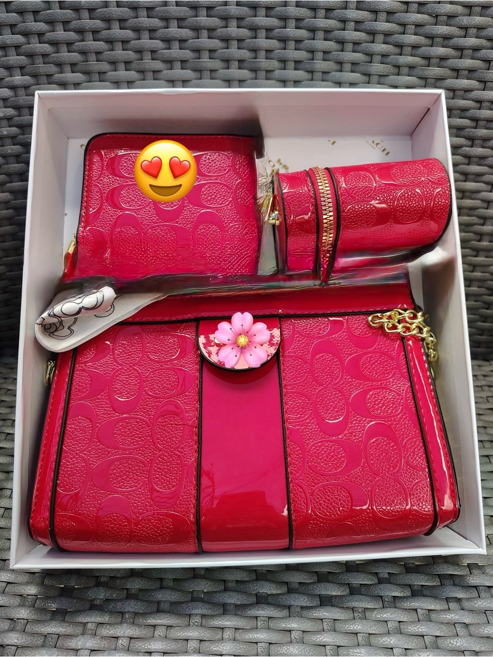 Cute red three-piece set